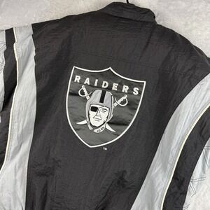 Vintage Oakland Raiders Starter Jacket Men XL Black NFL Pro Line Anorak Pullover